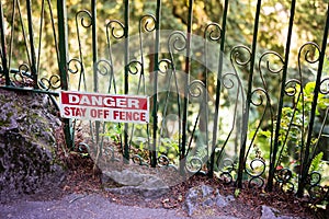 Danger stay off fence