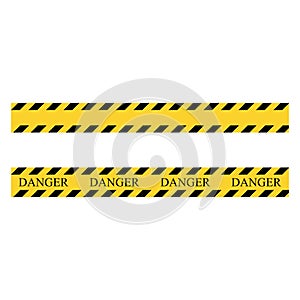 Danger stripe. Yellow and black set stripes. Barricade construction tape.