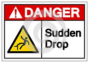 Danger Sudden Drop Symbol Sign, Vector Illustration, Isolated On White Background Label. EPS10