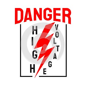 Danger symbol High Voltage Sign Vector with skull Lightning electricity symbol warning template illustration