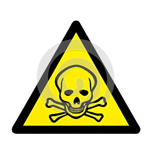 Danger to life skull and crossbones warning sign