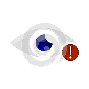 Danger to sight icon, warning concept, vector illustration