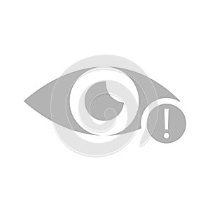 Danger to sight icon, warning concept, vector illustration