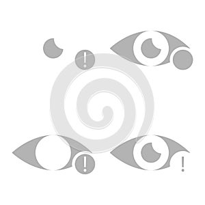 Danger to sight icon, warning concept, vector illustration