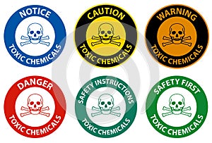 Danger Toxic Chemicals Symbol Sign On White Background