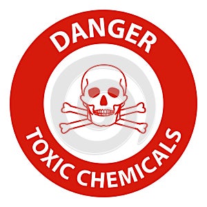 Danger Toxic Chemicals Symbol Sign On White Background