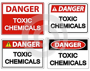 Danger Toxic Chemicals Symbol Sign On White Background