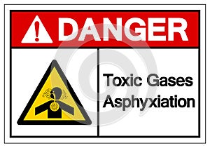 Danger Toxic Gases Asphyxiation Symbol Sign, Vector Illustration, Isolate On White Background Label .EPS10 photo
