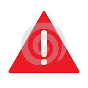 Danger triangle sign red background