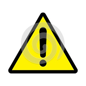 Danger triangle sign yellow background
