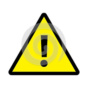 Danger triangle sign yellow background