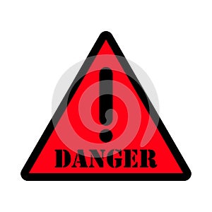 Danger sign yellow background