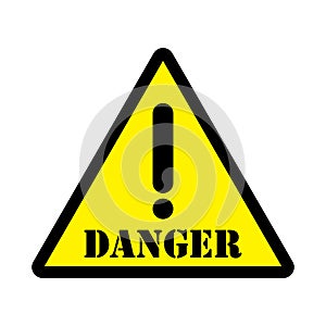 Danger triangle sign yellow