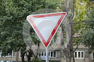 Danger Triangle Traffic Road Sign.
