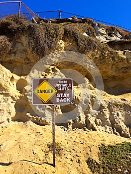 Danger Unstable Cliffs