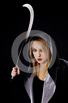 Danger Vampire woman black background