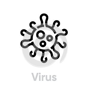 Danger Virus Bacteria vector icon illustration isolated