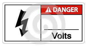 Danger Volts Symbol Sign On White Background