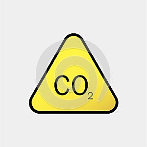 Danger-warning-attention sign CO2. Gray background.Vector illustration.