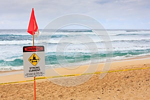 Danger warning of high surf