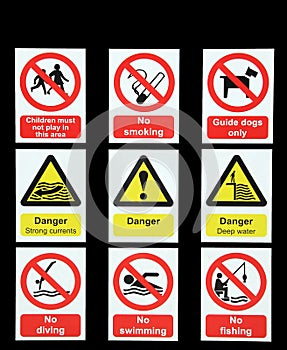 Danger warning signs