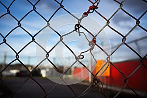 danger warning signs on a chainlink fence