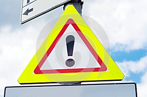 Danger, warning traffic road sign