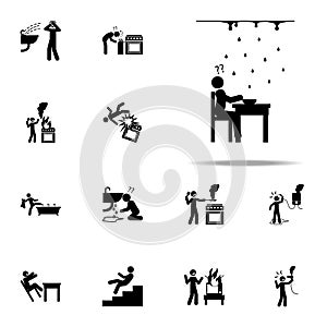 danger, water, ceiling icon. home hazard and safety precaution icons universal set for web and mobile
