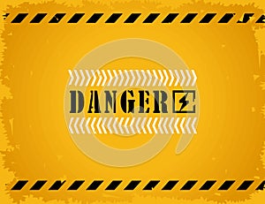 danger word in yellow background