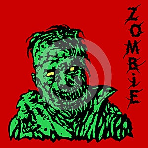 Danger zombie. Vector illustration.