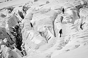 Dangerous alpine climbing