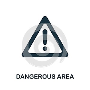 Dangerous Area  icon symbol. Creative sign from construction tools icons collection. Filled flat Dangerous Area icon for