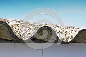 Dangerous asbestos roof detail - one of the most dangerous materials in the construction industry