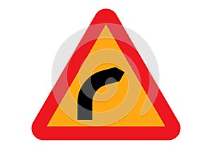 Dangerous bend bend to right