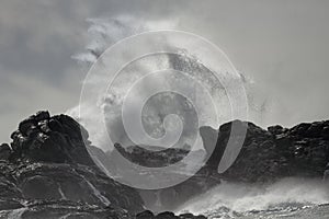 Dangerous big wave splash