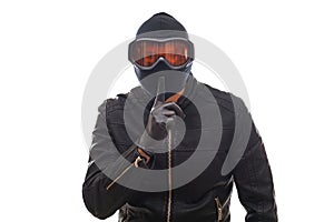 Dangerous burglar in black