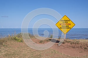 Dangerous Cliff Warning Sign