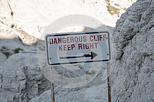 Dangerous Cliffs Sign