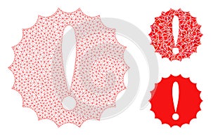 Dangerous Conditions Vector Mesh 2D Model and Triangle Mosaic Icon