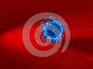 dangerous coronavirus cell - 3d rendering
