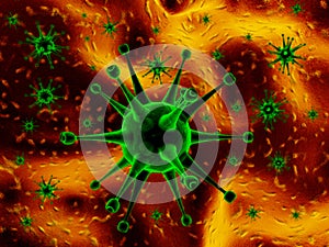 Coronaviruses thermography detect - 3d rendering photo