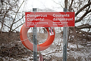 Dangerous Currents Wading Swimming Prohibited