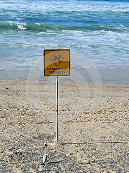 Dangerous Currents Warning Sign