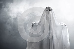 Dangerous ghost on smoke background