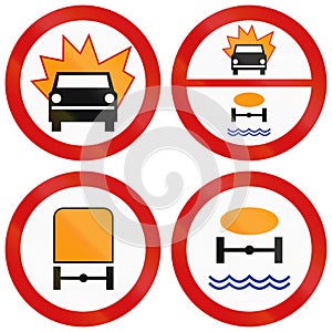 Dangerous Goods Prohibition Signs In Poland