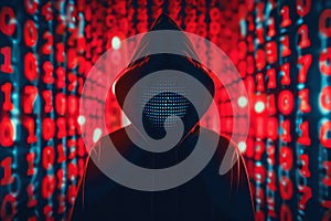 Dangerous hacker stealing data concept. Generative AI