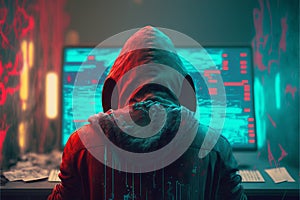 Dangerous hooded hacker breaks into data server