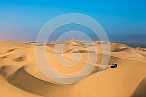 Dangerous jeep - safari through sand dunes