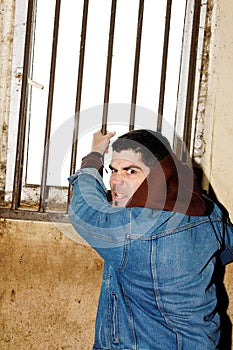 Dangerous man in a cell