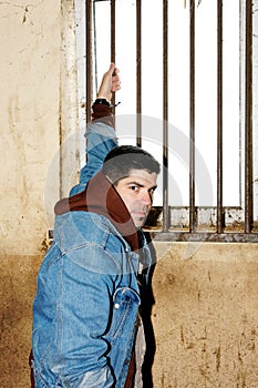 Dangerous man in a cell